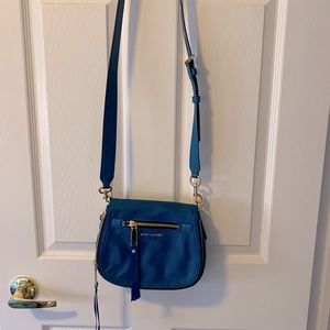 Marc Jacobs Electric Blue Leather Crossbody with Gold Hardware